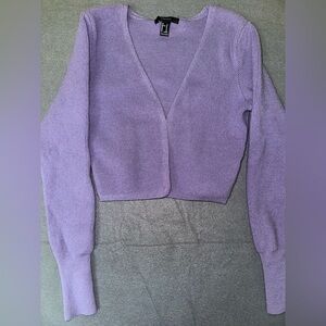 Forever 21 Purple Cropped Cardigan